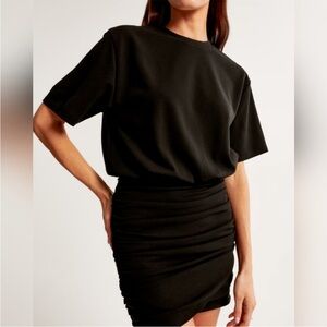 A&F Ruched Knit Mini Dress - Black - NWT
